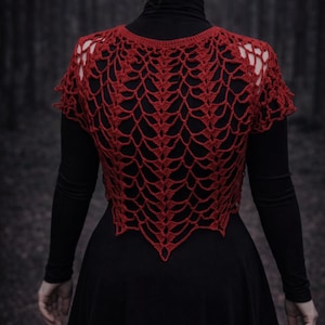 Raglan Crochet Spiderweb Top Pattern, Gothic Mesh Blouse (PDF Pattern)