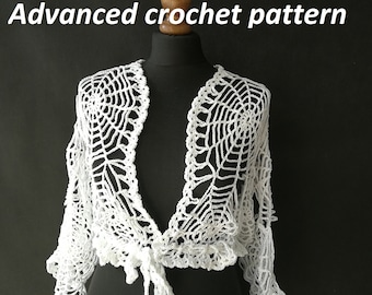 Gothic Spiderweb Crochet Top Pattern, Spider Web Bolero, Alternative Festival Clothing, Halloween Crochet Shrug