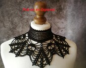 Patrón de Crochet Cuello Gótico Telaraña PDF en Español | Gargantilla Victoriana con Encaje | Patrón Digital Accesorio Dark