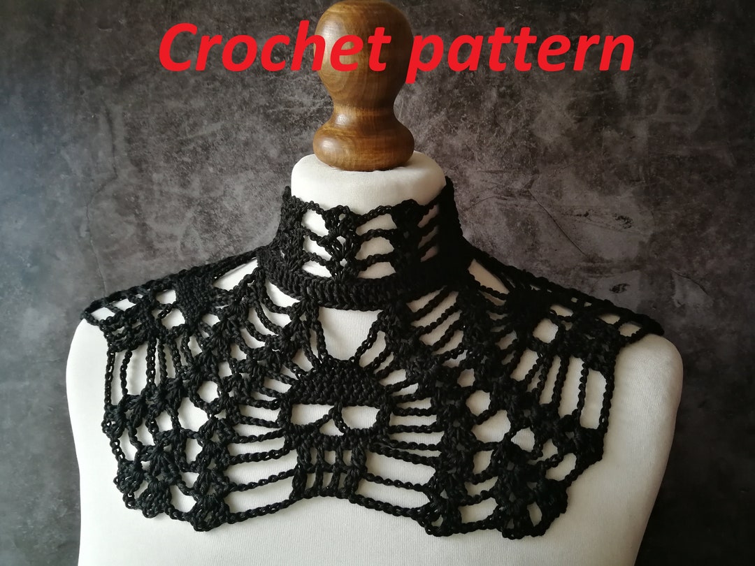 CROCHET PATTERN Goth Victorian Skull High Neck Collar Necklace, Gothic ...