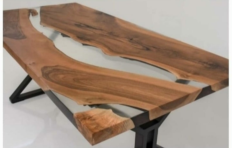 Epoxy Wood Dining Table Outdoor Furniture Vivid Edge Epoxy Etsy Canada