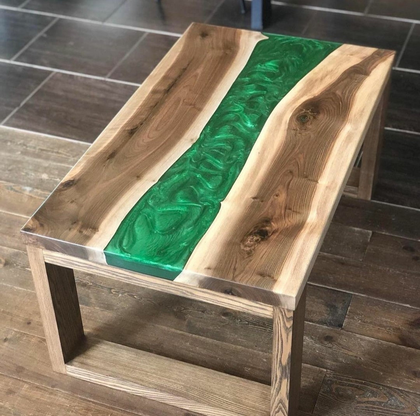 Epoxy Oak Coffee Table Custom Epoxy Wood Resin Coffee Table Etsy