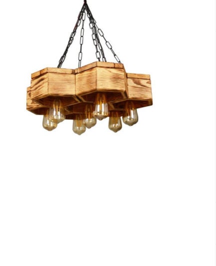 Holz Kronleuchter Lampe Esszimmer Licht Anhänger | Etsy