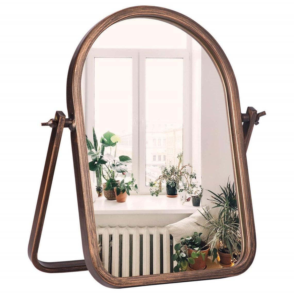 Vintage Table Desk MirrorBronze Metal Framed Standing Mirror Etsy