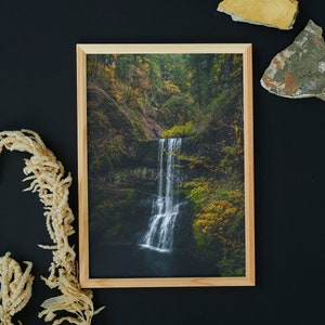 Lower South Falls Poster, Waterfall Photography, Oregon Landscapes, Silver Falls State Park