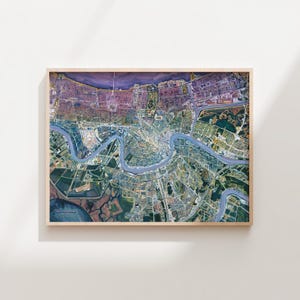 New Orleans, Louisiana – Giclée-Druck – NOLA French Quarter Map – Südlouisiana – Landschaftskarte – Original Kunstwerk von Olivia Serrill