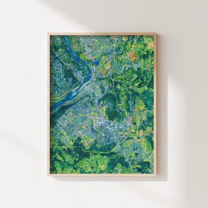 Oregon City,Oregon—Fine Art Giclée Print—Pacific Northwest Karte—Oregon Stadt Landschaftsmalerei— Original zeitgenössische Kunst von Olivia Serrill