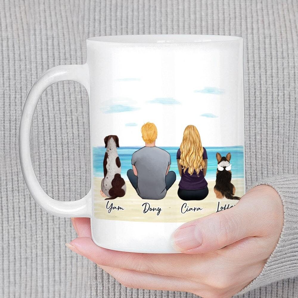 Beach Themed Mug with Dogs Custom Family Mug with Names Etsy