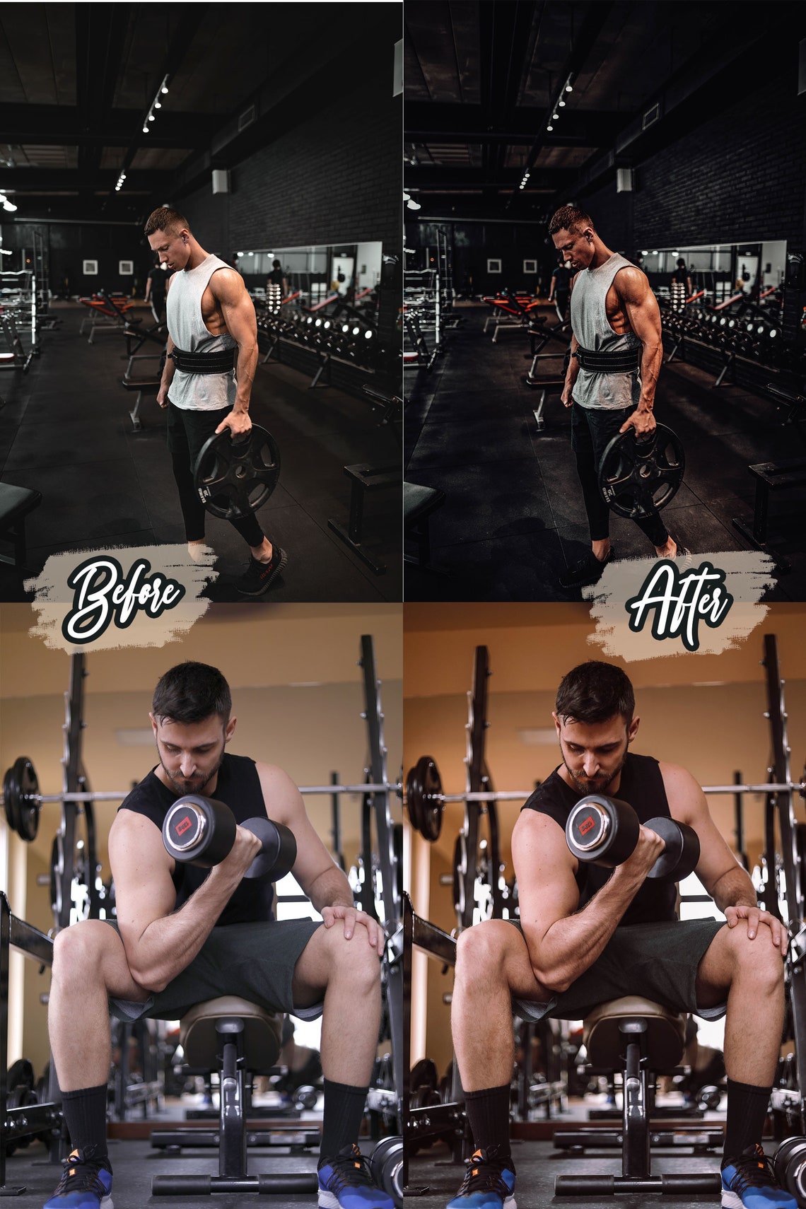 18 Fitness Lightroom Presets Gym Instagram influencer filter Etsy