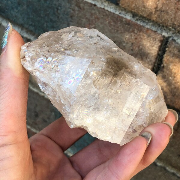 5.7oz Herkimer Diamond Quartz Self Healed Crystal Point Natural Rough Smoky Meditation Palm Stone Unprocessed Ethically Sourced Miner Direct