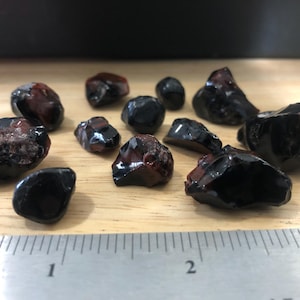 12 Apache Tears Mahogany Obsidian: Natural Grounding Root Chakra Stones