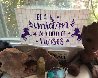 Be a Unicorn Vinyl Decal: Purple Totem Sticker (4"x8")