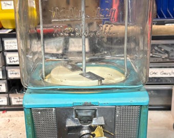 Amazing Color 1970's Folz Retro Vintage Northwestern Embossed Glass Globe Candy Gumball Machine Model 60