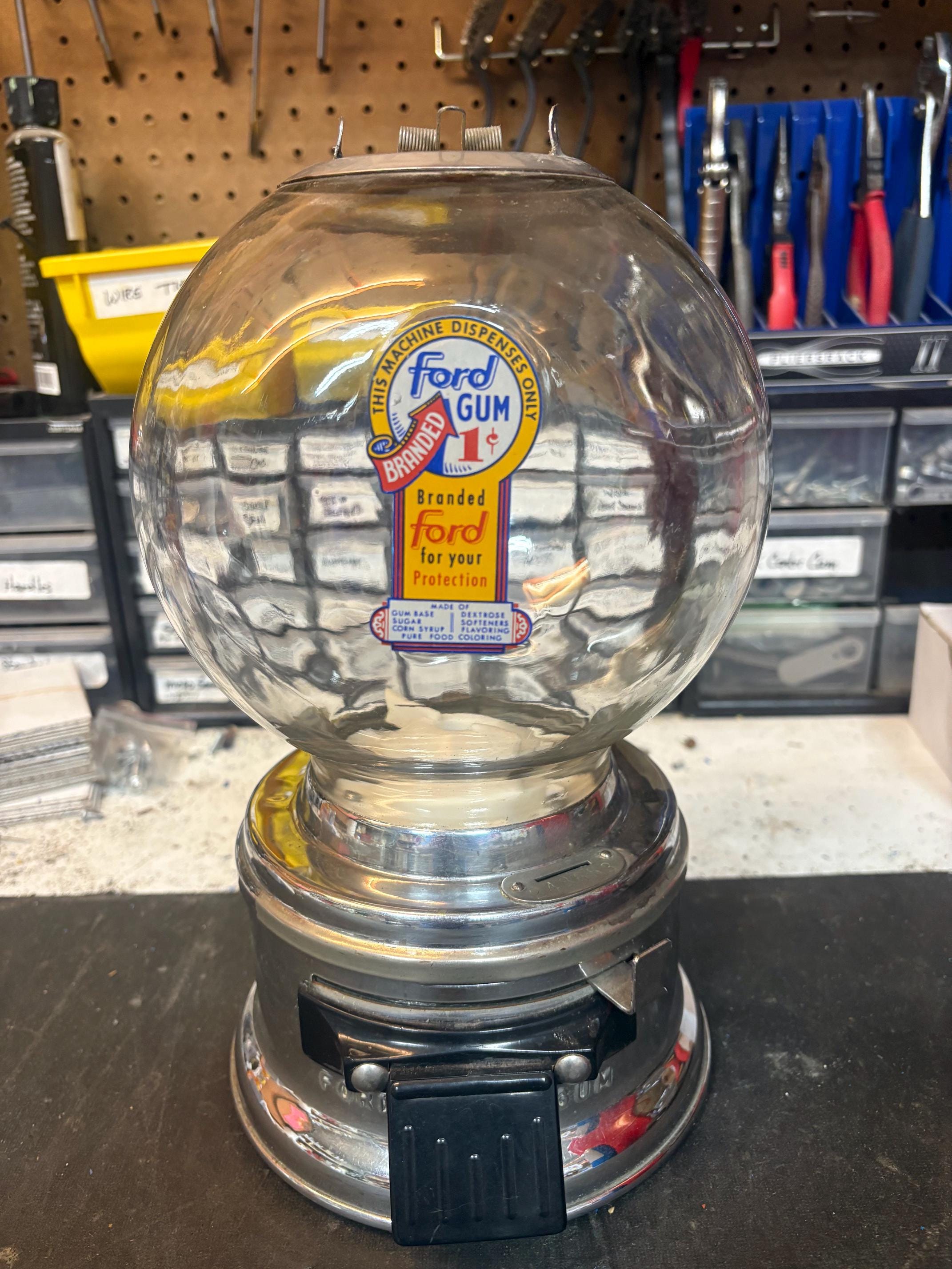 Discounted 1 Cent Penny Antique Ford Gumball Machine With Enamel