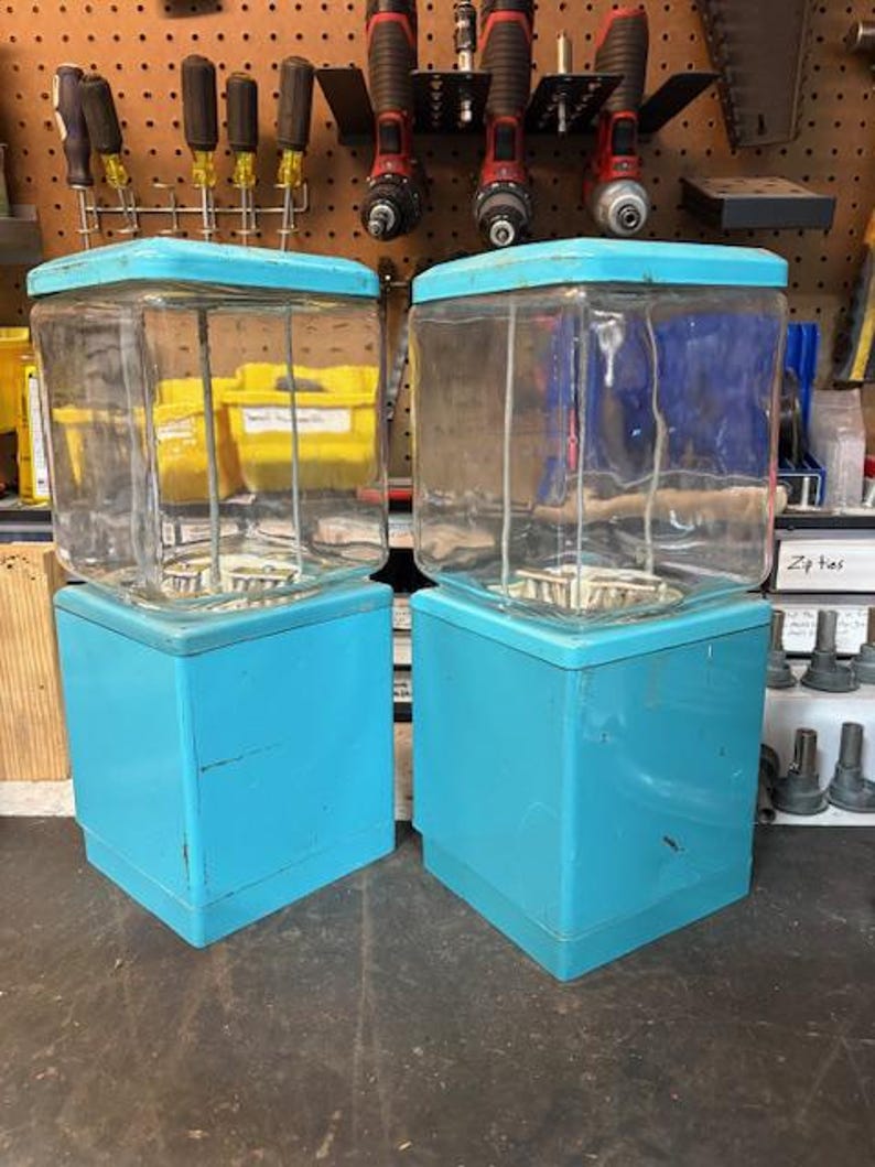 Incroyable couleur des années 1970 Folz Retro vintage Northwestern en verre gaufré globe machine à gommes bonbons modèle 60 image 4