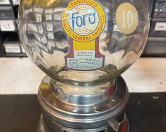 Vintage Kiwanis Club Rare Mini Round Glass Globe Ford Gum Gumball Machine With Kiwanis International Advertisement
