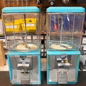 Incroyable couleur des années 1970 Folz Retro vintage Northwestern en verre gaufré globe machine à gommes bonbons modèle 60 image 2