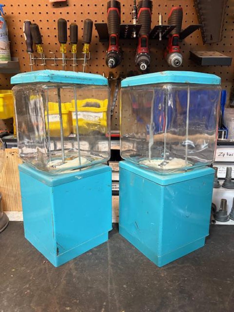 Incroyable couleur des années 1970 Folz Retro vintage Northwestern en verre gaufré globe machine à gommes bonbons modèle 60 image 5