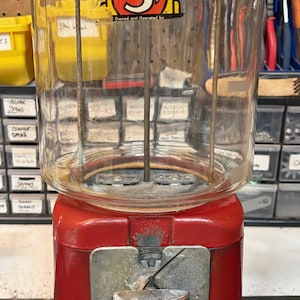 Vintage 1940's Oak Acorn Nickel Candy Nut Gumball Machine With