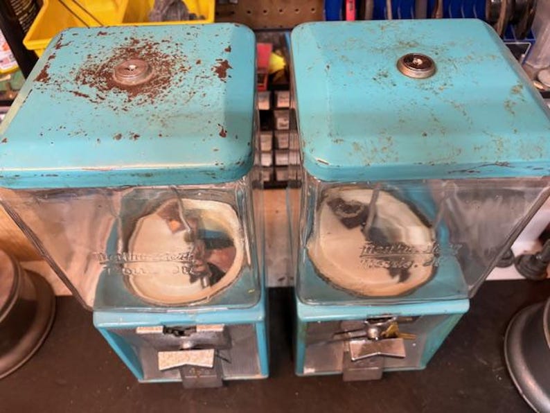 Incroyable couleur des années 1970 Folz Retro vintage Northwestern en verre gaufré globe machine à gommes bonbons modèle 60 image 3