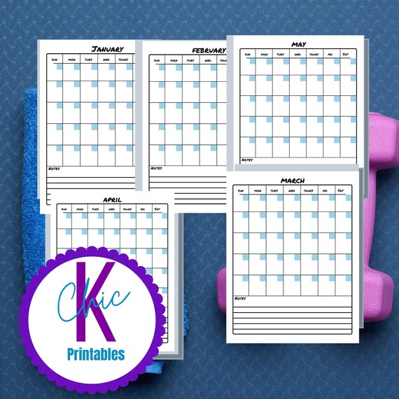 Calendar Printable Calendar Digital Download | Etsy