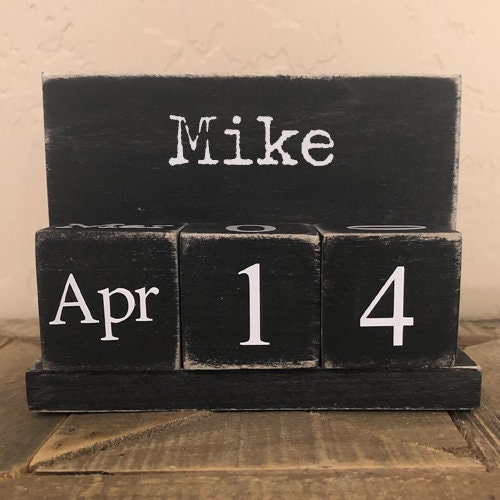 Calendrier perpétuel personnalisé en bois en détresse Grands | Etsy