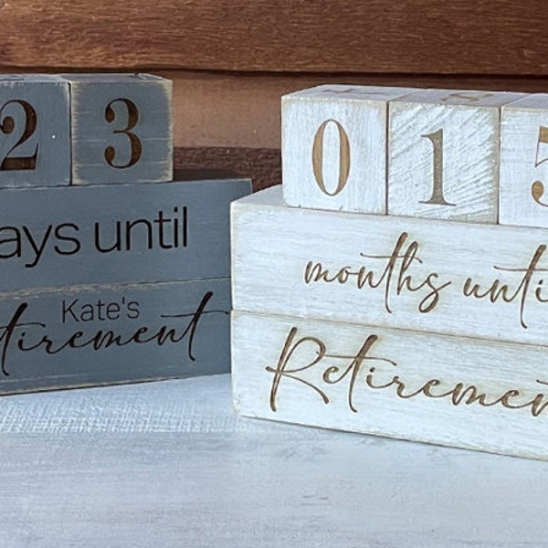 Distressed Wood Retirement Countdown Calendar - Great gifts for co-workers, family or friends