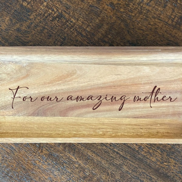 Personalized Acacia Wood Tray - Perfect for candles, home decor, accessories and gifts