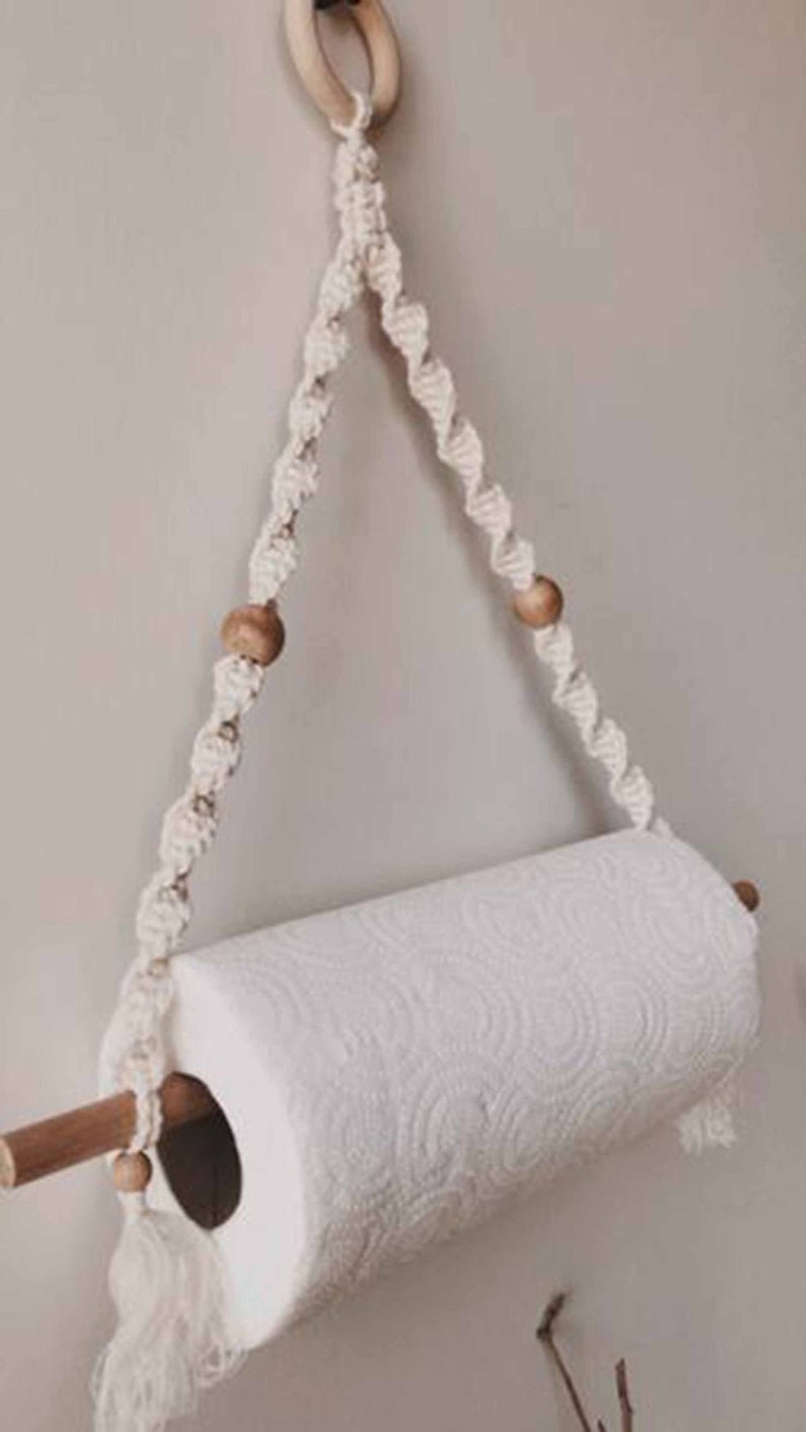Macrame Paper Towel Holder Kitchenware Macrame Handmade Hanger Etsy