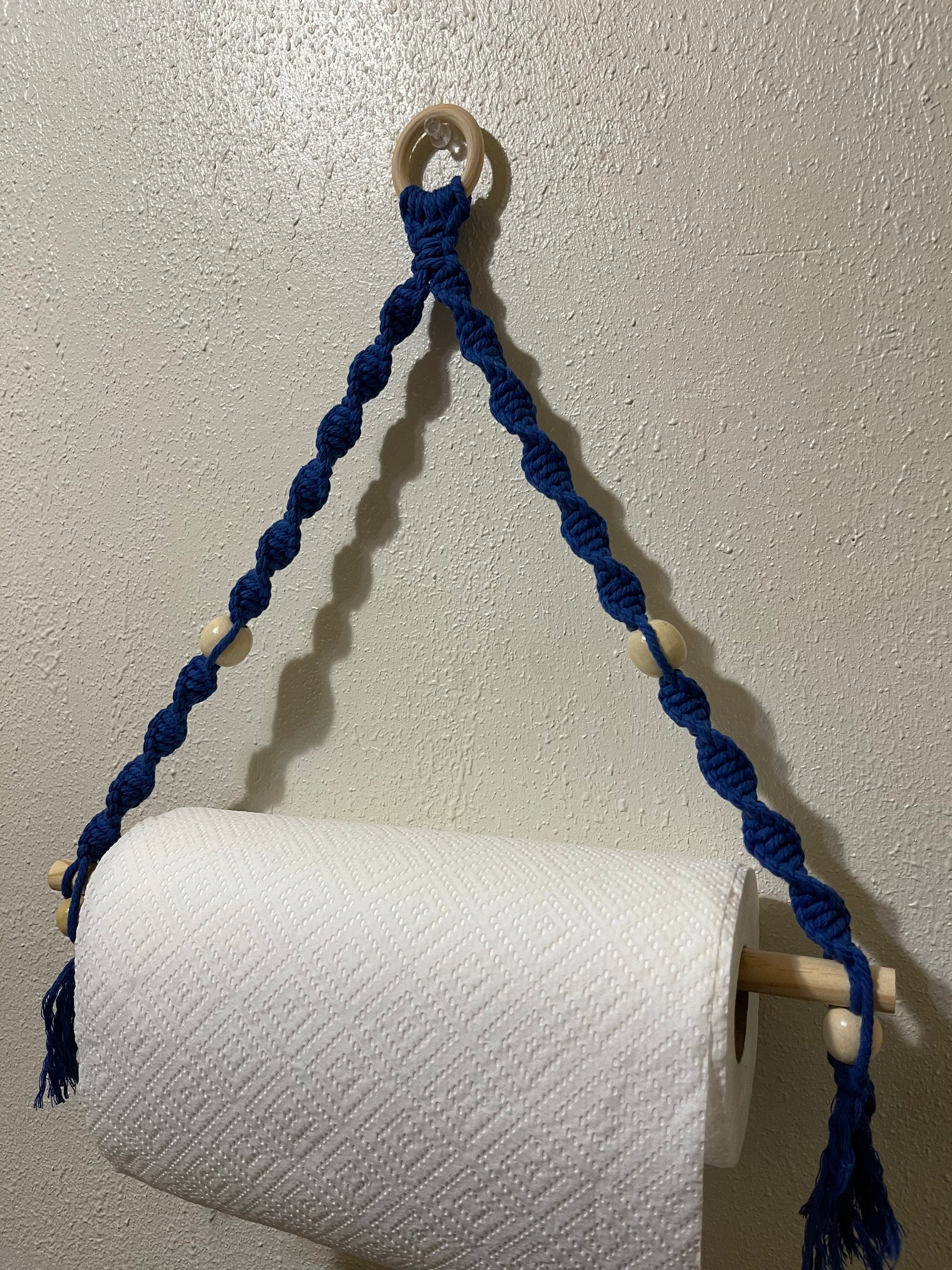 Macrame Paper Towel Holder Kitchenware Macrame Handmade Hanger Etsy
