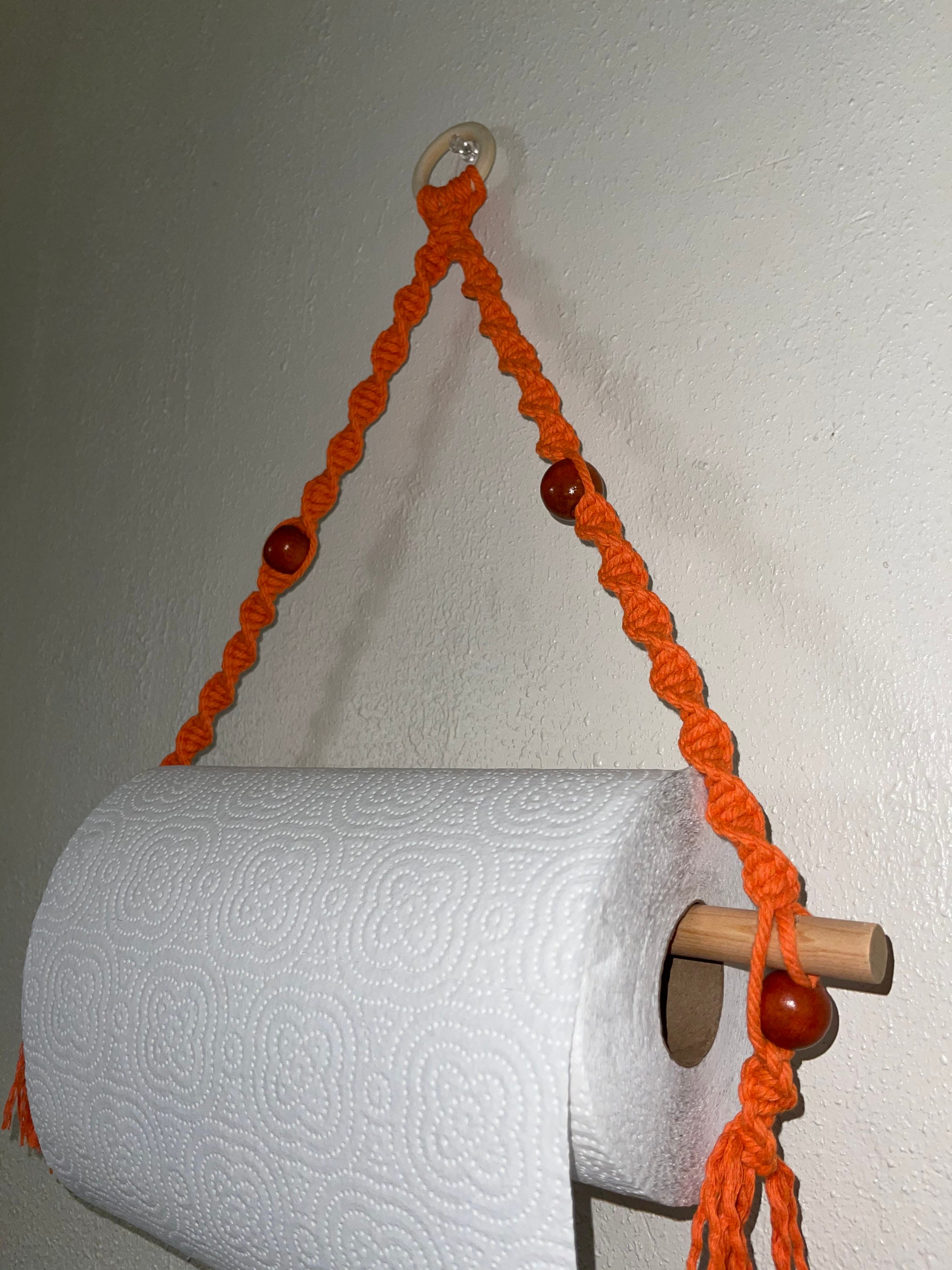 Macrame Paper Towel Holder Kitchenware Macrame Handmade Hanger Etsy