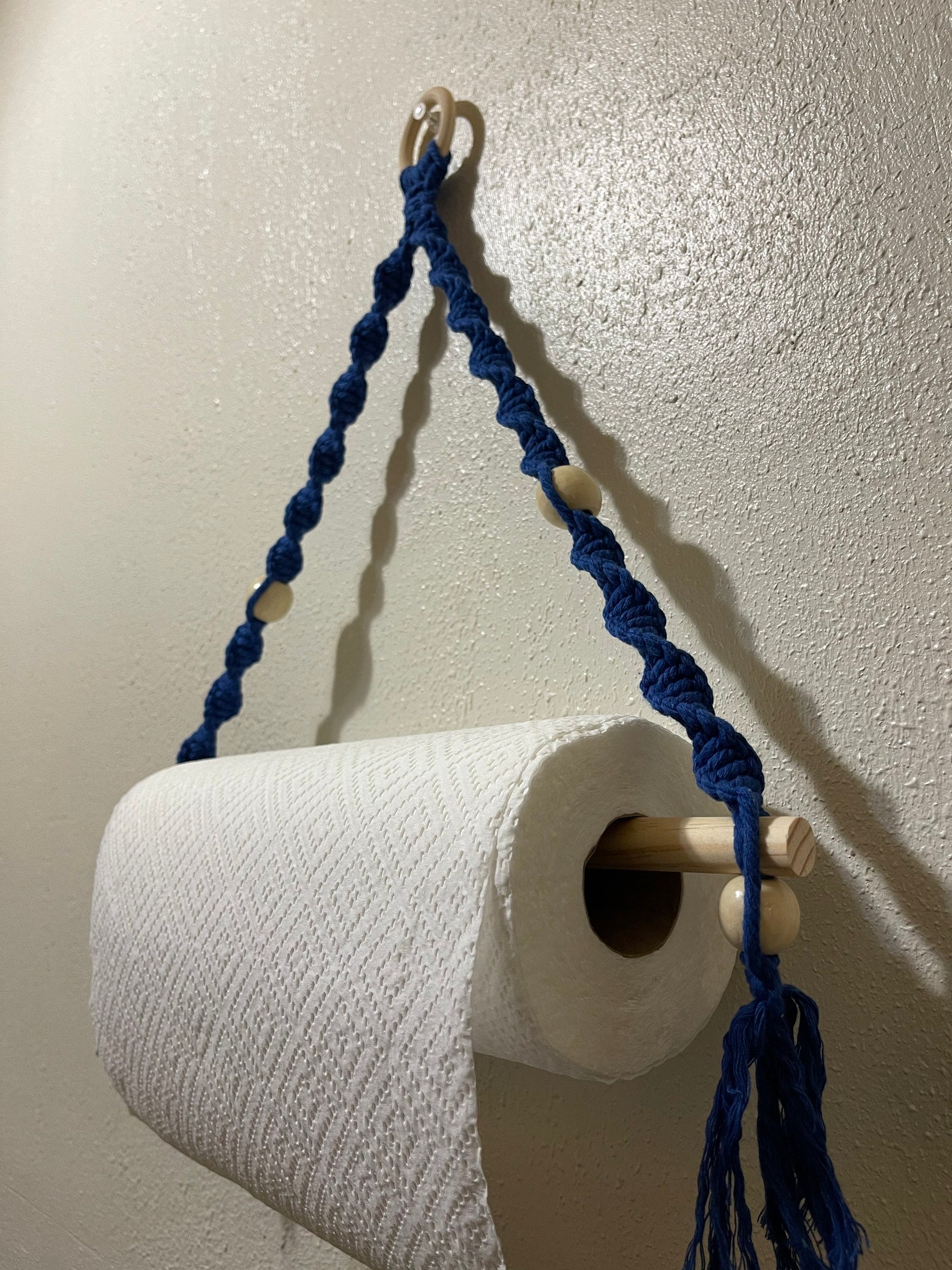 Macrame Paper Towel Holder Kitchenware Macrame Handmade Hanger Etsy