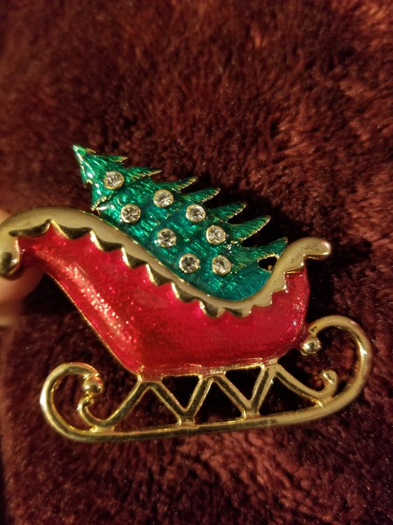 Christmas Sleigh Brooch