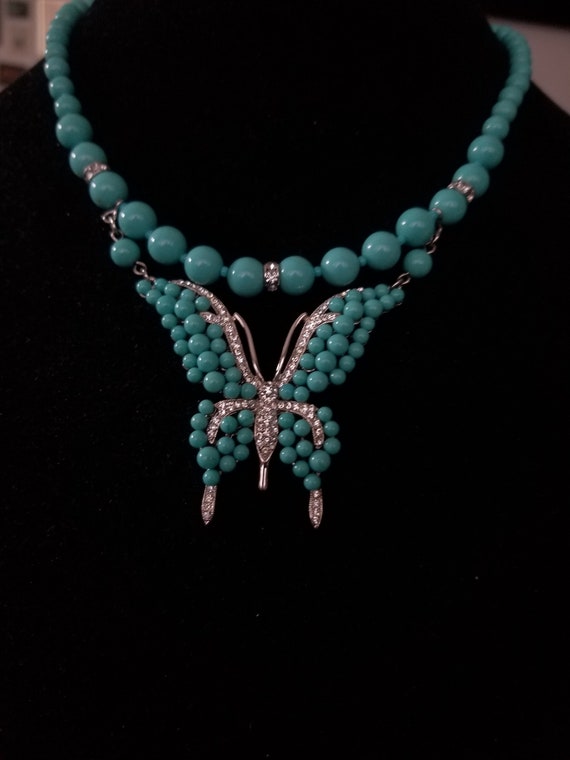 Faux Turquoise Butterfly necklace
