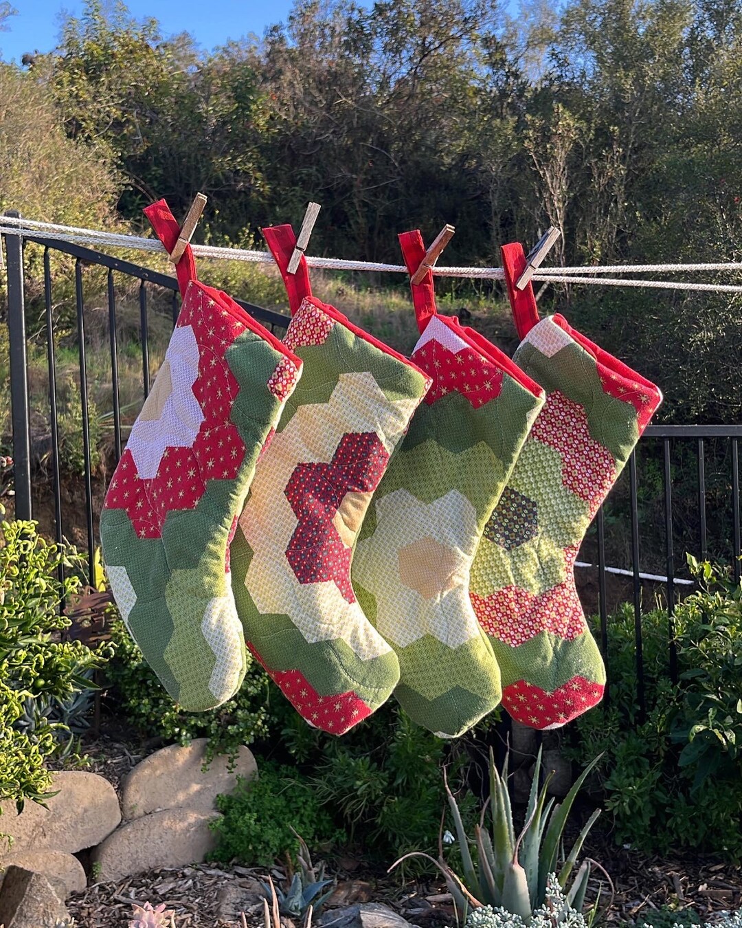 Vintage Grandmas Garden Quilt Quilt Christmas Stocking Vintage Quilt Christmas Stocking Tree