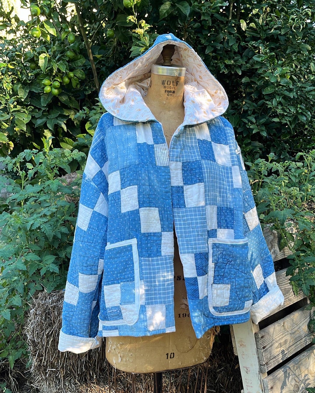 Vintage Quilt Coat Quilted Coat, Quilt Jacket, Short Quilt Coat, Hooded Quilt Coat Etsy