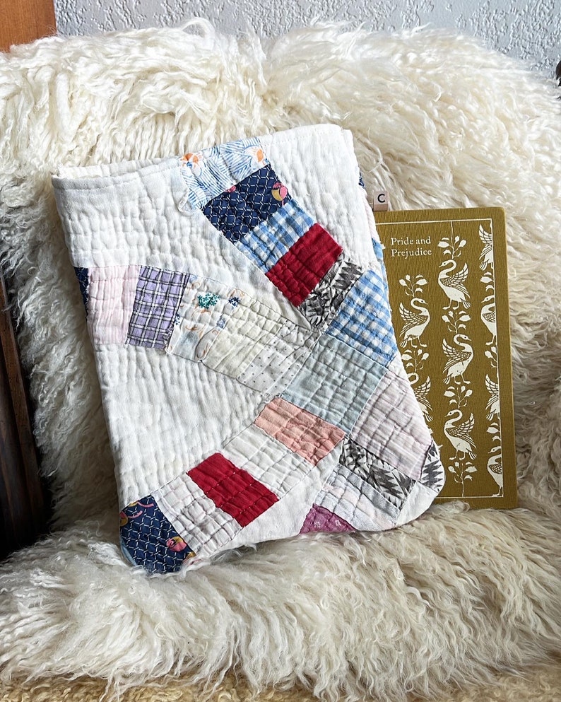Vintage Quilt Book Cover Book Cover Book Protector Book Etsy