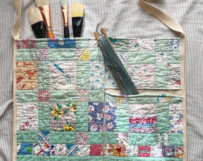 Vintage Quilt Organizer Hanging Organizer Nursery Decor Kids Decor