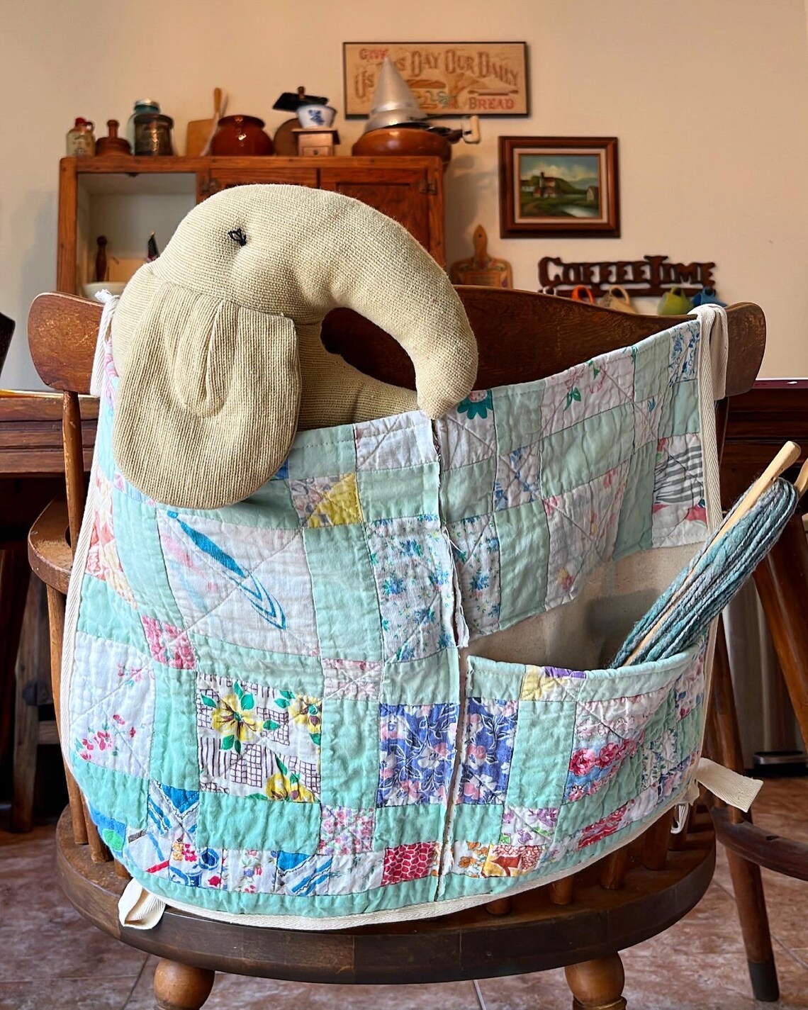 Vintage Quilt Organizer Hanging Organizer Nursery Decor Etsy