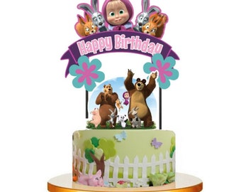 Fabulous Cake Toppers Masha Et Lours 1 Ensemble De Gateau Fete Sa Maniabilite Gelee Comestible Carte X23 Pieces Accessoires De Decoration Ustensiles A Patisserie Faircertification Com