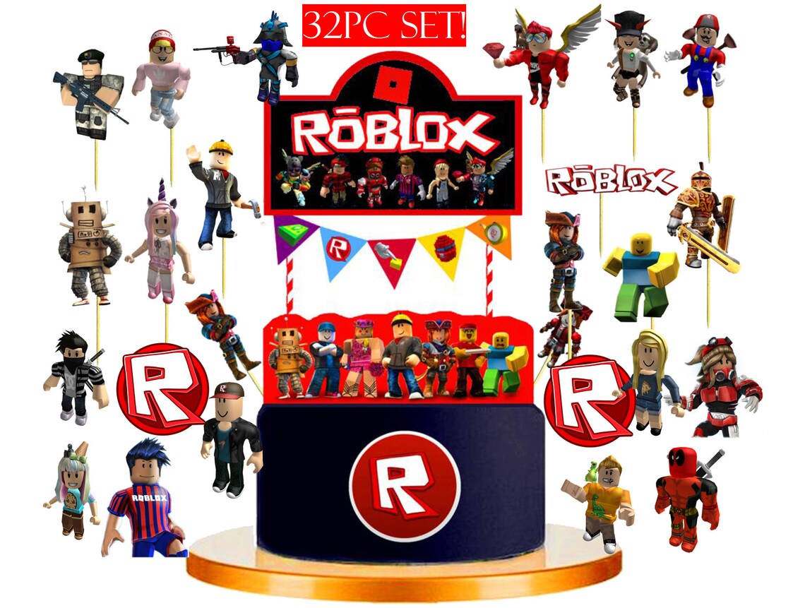 Roblox Birthday theme favor party supplies decoration ideas Etsy