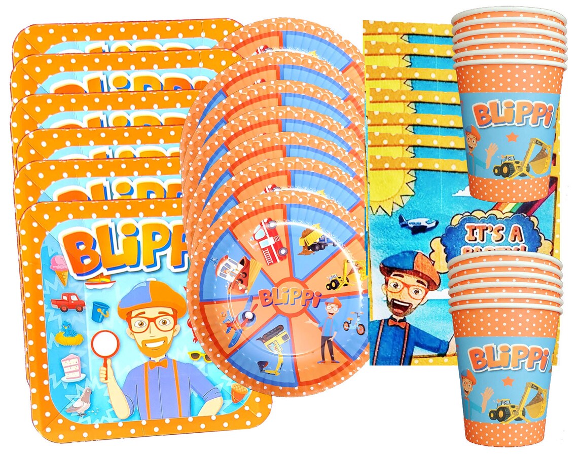 Blippi Birthday theme favor party supplies decoration ideas | Etsy