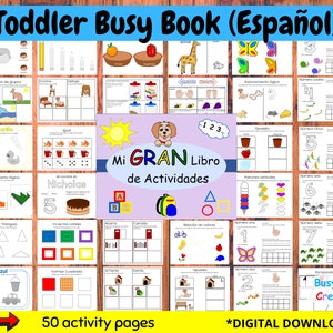 PRINTABLE Toddler Learning Binder  | Spanish Busy Book | Personalized Preschool Workbook | Toddler Busy Book | Activity Work Sheets |