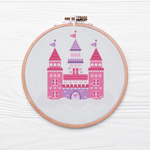 Princess Castle - Modern and Cute Cross Stitch PDF Pattern