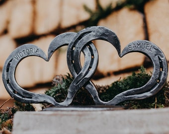 Enlightened heart | Horseshoe forged heart, Anniversary gift hand forged heart, gift with Personalization, Valentine Decoration, Wrough iron