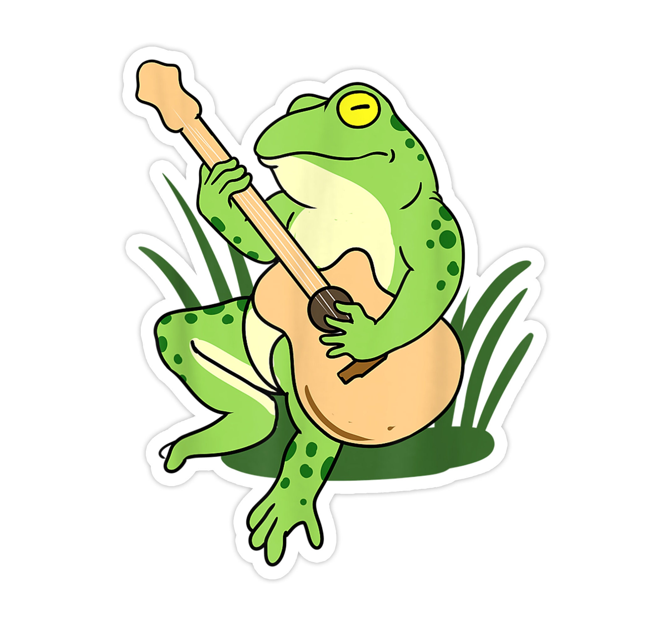 Frog Playing Guitar Sticker/ Funny Frog Sticker/ Cute Frog | Etsy