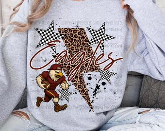 Maroon Eagles PNG / School Spirit / Football Season /  Mascot / Digital Download /Checker / Leopard / Cheetah
