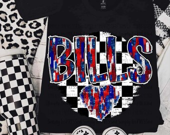 Bills Red and Blue PNG / School Spirit / Football Season / Checker