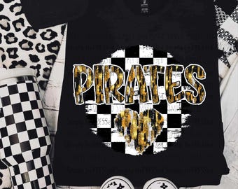 Pirates Black and Gold PNG / School Spirit / Football Season / Checker