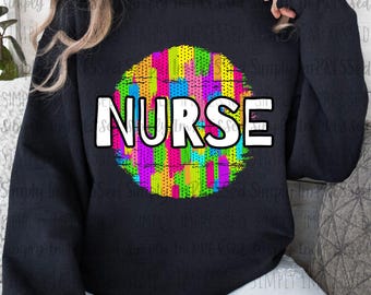 Nurse PNG / Neon Color / Healthcare / RN / LPN / Medical